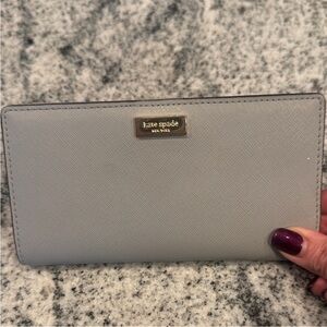 Kate Spade Light Gray Saffiano Leather Wallet